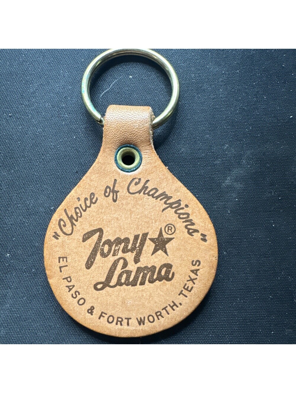 Vintage Tony Lama Boots Leather Keychain Fob Choice Of Champions Western